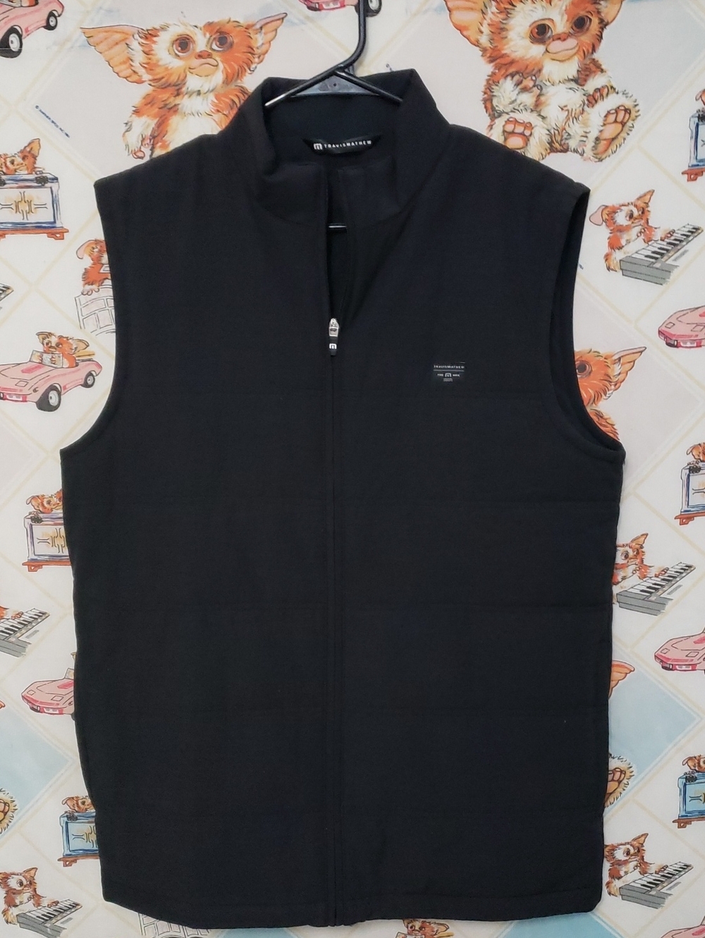Travis Mathew Black Quilted Zip-Up Men's Vest Size Medium